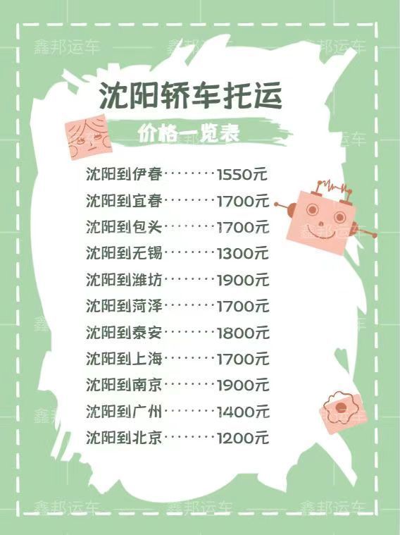 轎車托運價格一覽表，輕松出行新選擇！
